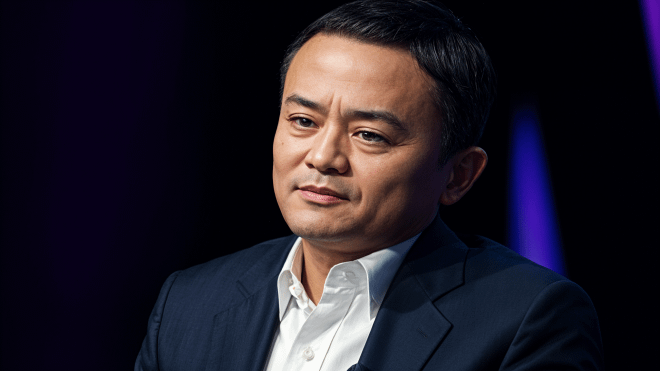 Alibaba founder Jack Ma's Top 10 rules for success 6 Jack Ma, founder of Alibaba, in a thoughtful pose wearing a dark suit, representing his wisdom and success, illustrating Jack Ma's Top 10 rules for success.